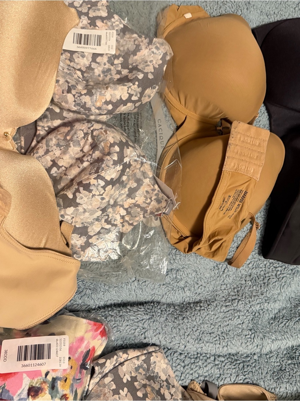 Cacique Nude and Floral Mixed Bras - Beige and Gray Floral